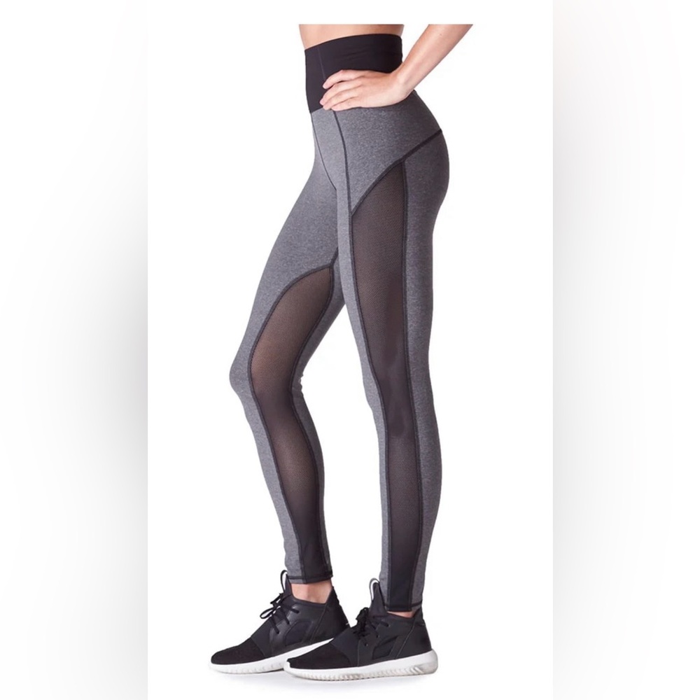 MICHI Sunmit grey and black mesh leggings small